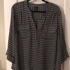 Black and white blouse